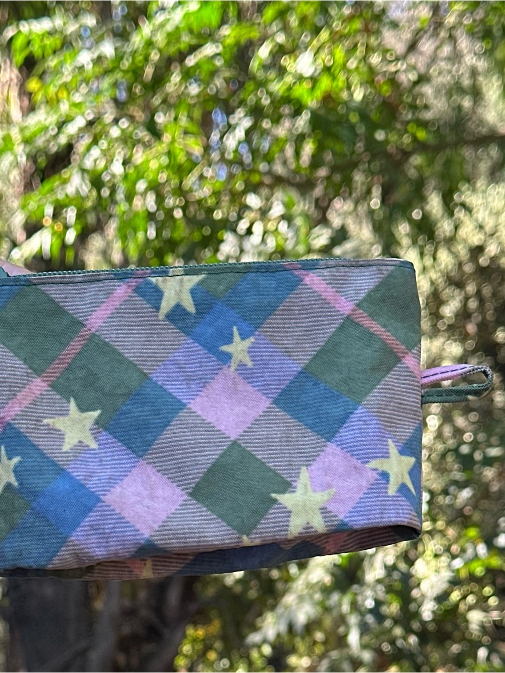 BAGGU Star PLAID mini pouch, like new